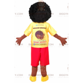 Afro Boy BIGGYMONKEY™ Maskottchenkostüm. Afrikanisches