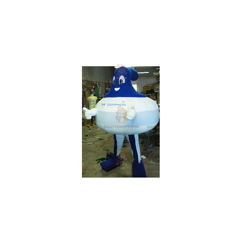Blau-weißes Curling BIGGYMONKEY™ Maskottchen-Kostüm -