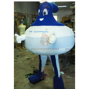 Blau-weißes Curling BIGGYMONKEY™ Maskottchen-Kostüm -