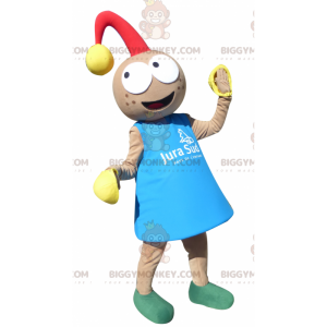 BIGGYMONKEY™ Costume da mascotte Bambola folletto con campana -