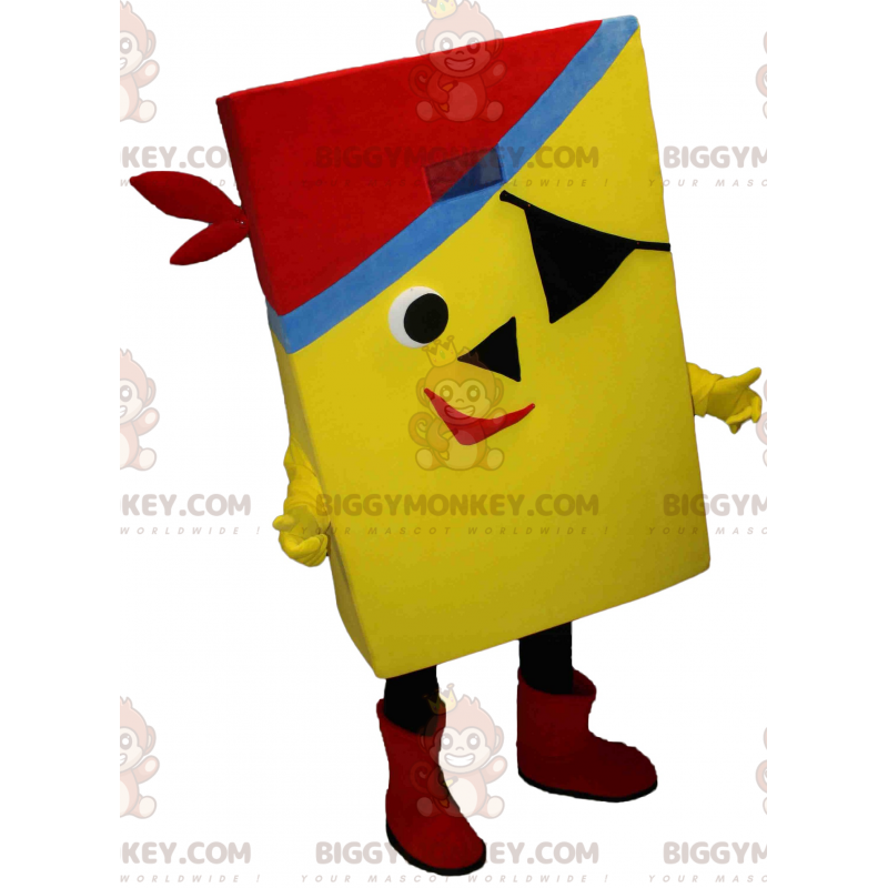 BIGGYMONKEY™ Yellow Rectangular Pirate Mascot Costume –