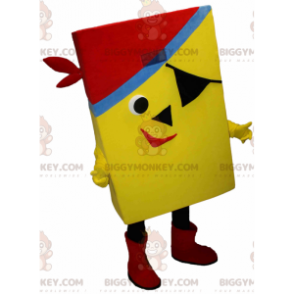 BIGGYMONKEY™ Costume da pirata rettangolare giallo per mascotte