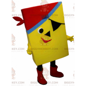 BIGGYMONKEY™ Gelbes rechteckiges Piraten-Maskottchen-Kostüm -