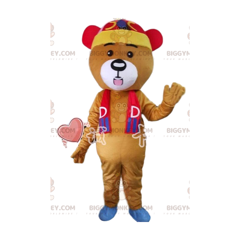 Brun bjørn BIGGYMONKEY™ maskotkostume i sportstøj.