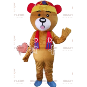 Disfraz de mascota de oso pardo BIGGYMONKEY™ en ropa deportiva.