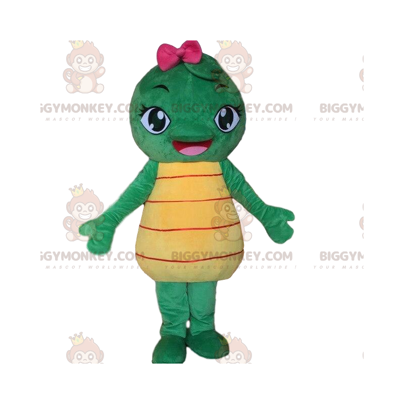 Disfraz de mascota tortuga verde y amarilla BIGGYMONKEY™.