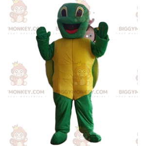 Kostium maskotki bardzo uśmiechniętego żółwia BIGGYMONKEY™.