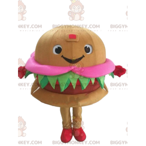 Costume da mascotte BIGGYMONKEY™ per hamburger appetitoso