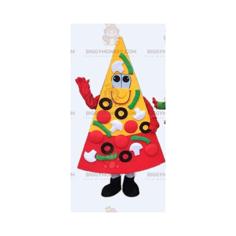 Fato de mascote Pizza Slice BIGGYMONKEY™. fantasia de pizza