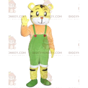 Costume de mascotte BIGGYMONKEY™ de tigre jaune. Costume de