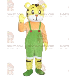 Gele tijger BIGGYMONKEY™ mascottekostuum. Tijgerpak. tijgerpak