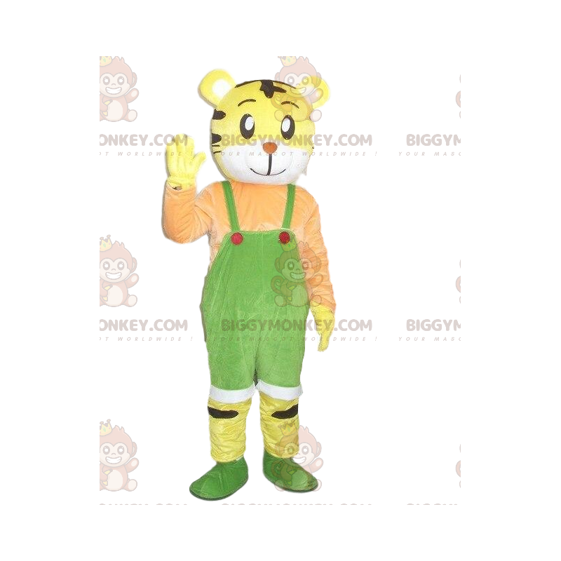 Traje da mascote do Tigre Amarelo BIGGYMONKEY™. Traje de tigre.