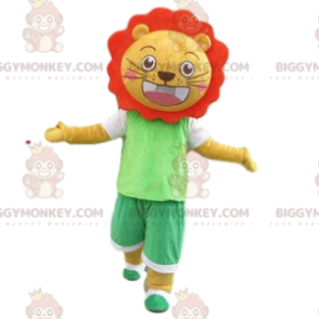 BIGGYMONKEY™ maskotkostume af gul og orange løve. Løve kostume.