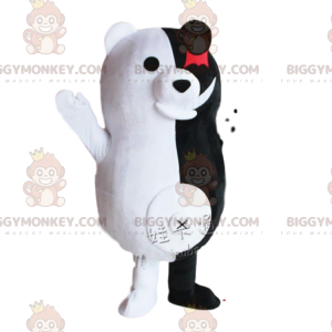 Disfraz de mascota BIGGYMONKEY™ de Monokuma, famoso oso blanco