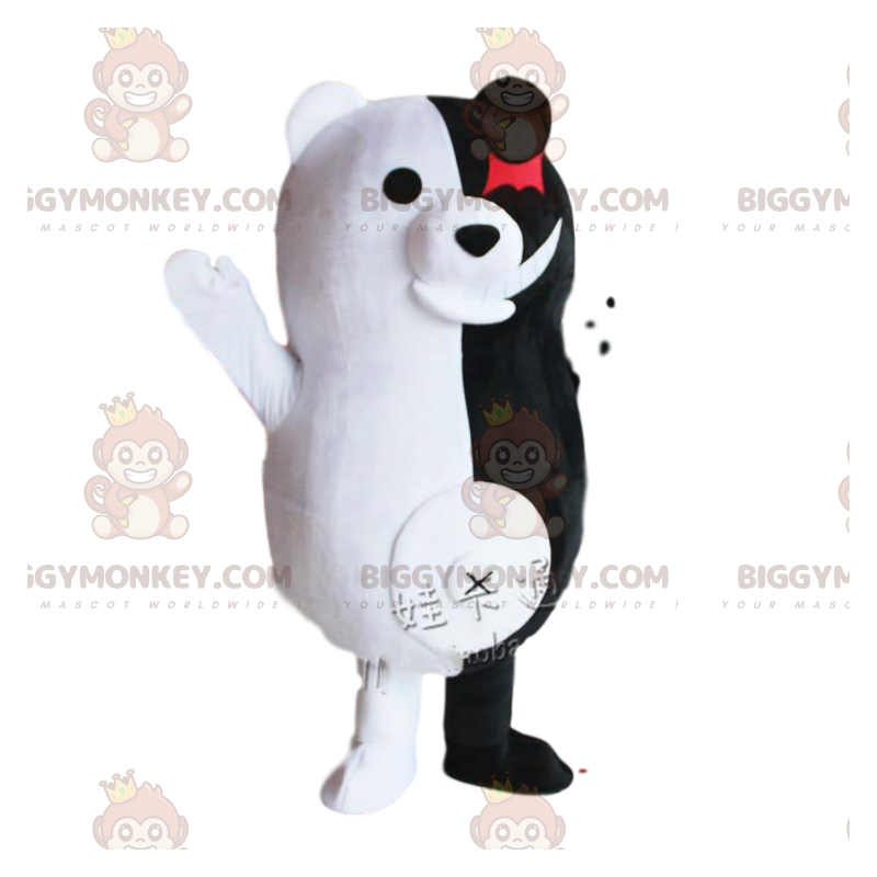 Traje de mascote BIGGYMONKEY™ de Monokuma, o famoso urso preto