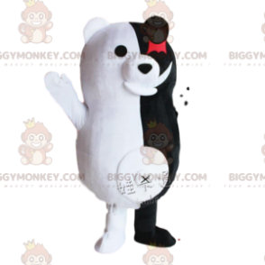 BIGGYMONKEY™ maskot kostume fra Monokuma, berømt ond sort og