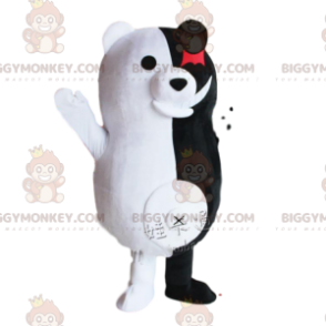Costume de mascotte BIGGYMONKEY™ de Monokuma, ours noir et