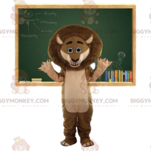 Traje de mascote de leão marrom BIGGYMONKEY™. Fato de leão