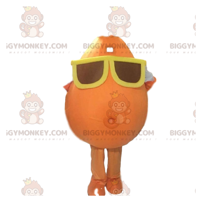 Kostium maskotki Bałwan BIGGYMONKEY™ z okularami. Pomarańczowy