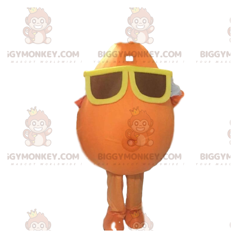 Snowman BIGGYMONKEY™ Mascot Costume with Glasses. Orange potato