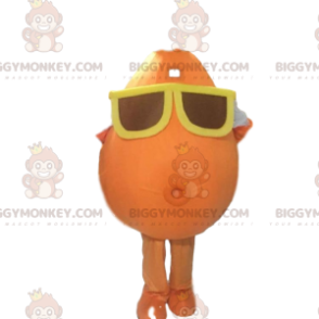 Sneeuwman BIGGYMONKEY™ mascottekostuum met bril. Oranje