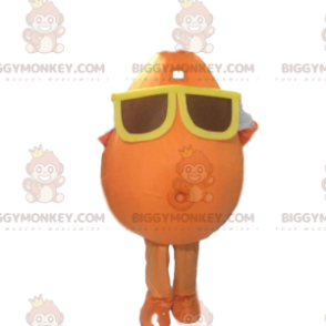 Snemand BIGGYMONKEY™ maskotkostume med briller. Orange