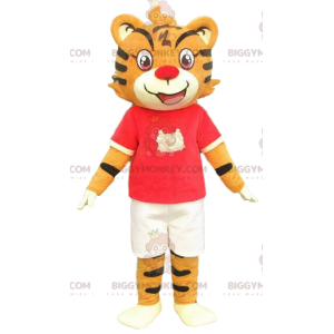 Mascota de tigre naranja y negro. Disfraz de tigre naranja.