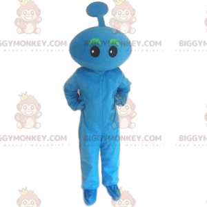 Fato de mascote azul BIGGYMONKEY™. Homem azul, personagem azul.
