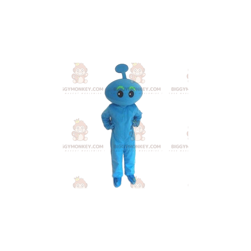 Blue BIGGYMONKEY™ mascot costume. Blue man, blue character.
