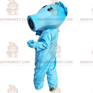 Blauw BIGGYMONKEY™ mascottekostuum. Blauw schepsel, blauw