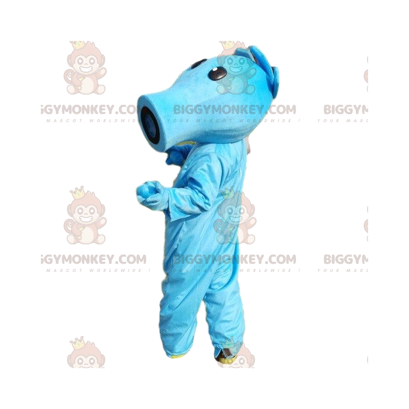 Blauw BIGGYMONKEY™ mascottekostuum. Blauw schepsel, blauw