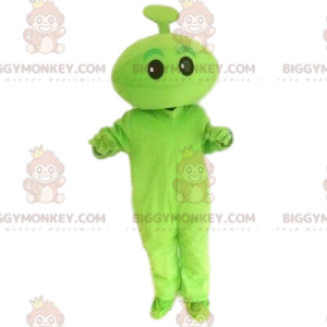 Green BIGGYMONKEY™ mascot costume. Green creature, green