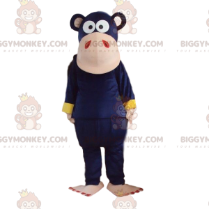 Purple Monkey BIGGYMONKEY™ maskotkostume. Farverig chimpanse