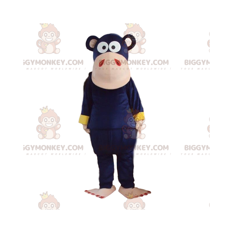 Costume da mascotte BIGGYMONKEY™ da scimmia viola. Costume da