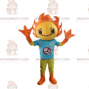 BIGGYMONKEY™ maskot kostume gult og orange solkostume.