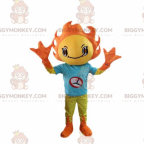 BIGGYMONKEY™ Maskottchenkostüm gelbes und orangefarbenes