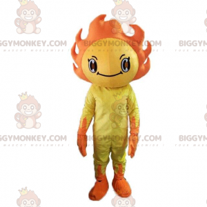 BIGGYMONKEY™ mascot costume yellow and orange sun costume.