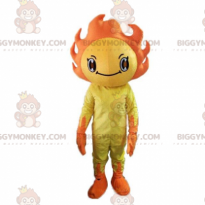 BIGGYMONKEY™ mascot costume yellow and orange sun costume.