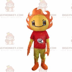 BIGGYMONKEY™ maskotdräkt gul och orange soldräkt. sommardräkt -