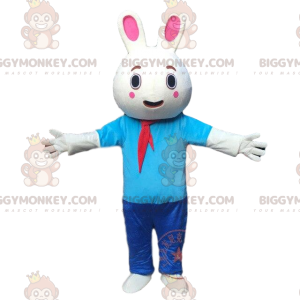 Kostium maskotki BIGGYMONKEY™ pulchny kostium króliczka ubrany