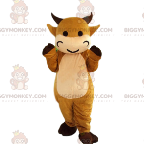 BIGGYMONKEY™ mascot costume brown cow disguise. cow fancy dress