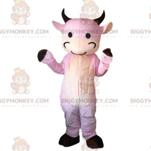 Disfraz de mascota BIGGYMONKEY™ disfraz de vaca rosa. disfraz