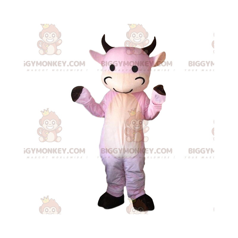 BIGGYMONKEY™ costume da mascotte travestimento da mucca rosa.