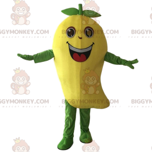 BIGGYMONKEY™ gigantisk mangodräkt maskotdräkt. Gul mango frukt