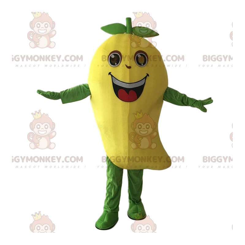 BIGGYMONKEY™ Riesen-Mango-Kostüm-Maskottchen-Kostüm. Gelbes