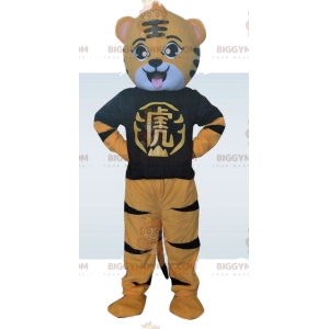 Yellow Tiger BIGGYMONKEY™ maskotkostume. Tiger kostume. tiger
