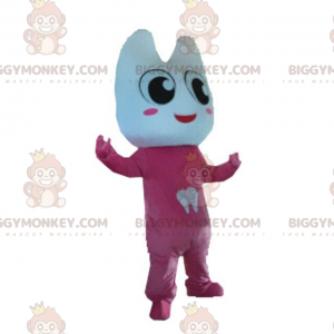 Traje de mascote de dente gigante BIGGYMONKEY™ vestido de rosa.