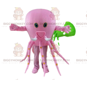 BIGGYMONKEY™ maskotkostume pink blækspruttekostume. Octopus