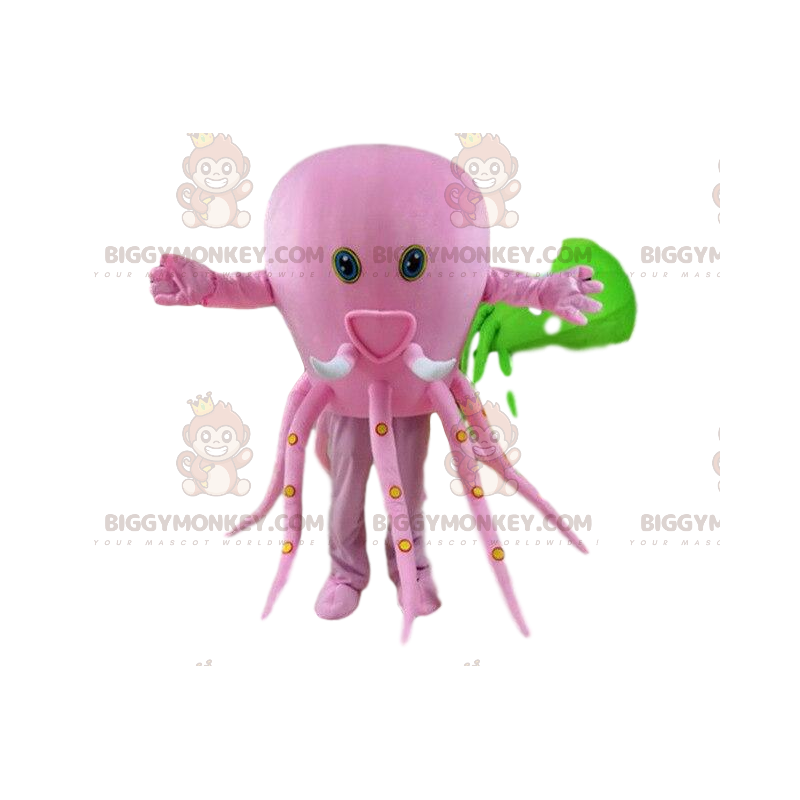 BIGGYMONKEY™ mascot costume pink octopus costume. Octopus