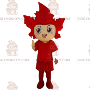 BIGGYMONKEY™ Mascot-kostume Giant Red Leaf Fancy Dress. cosplay